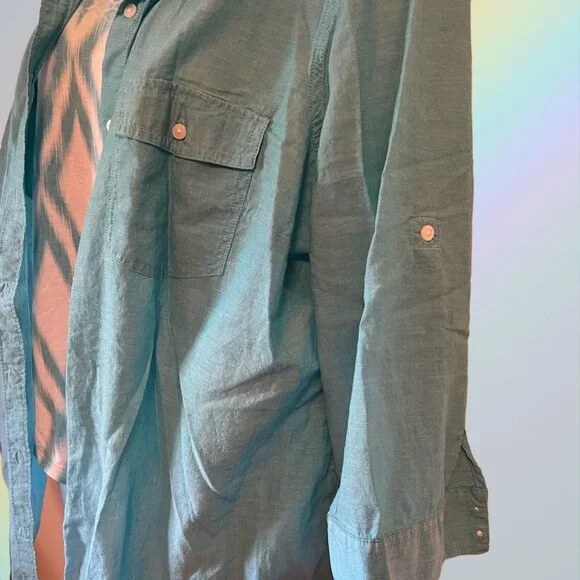 Chico's Blue & White with Tie 3Q Sleeve size 3 - Picture 4 of 4